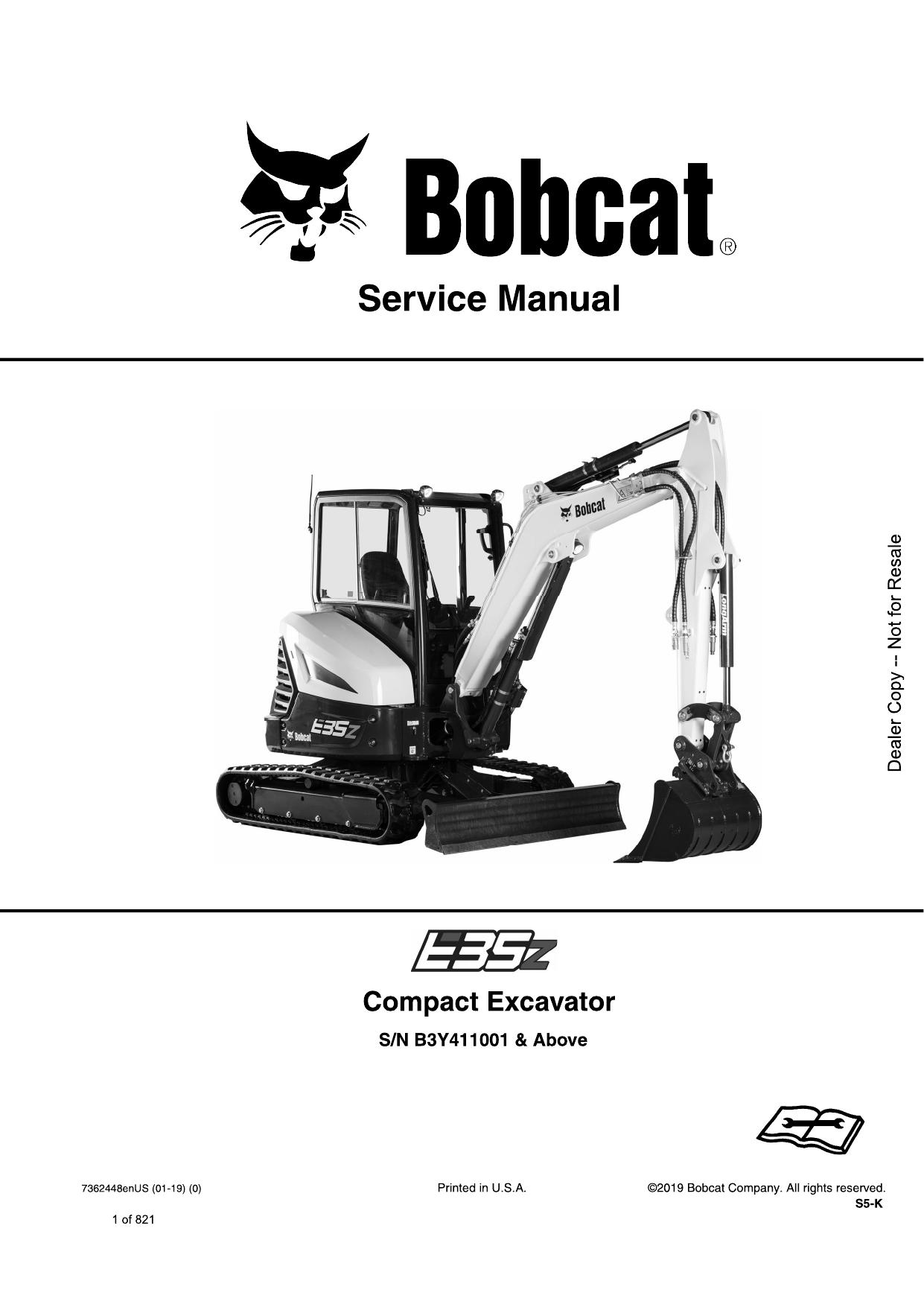 E35z Compact Excavator Service Manual Bobcat 2